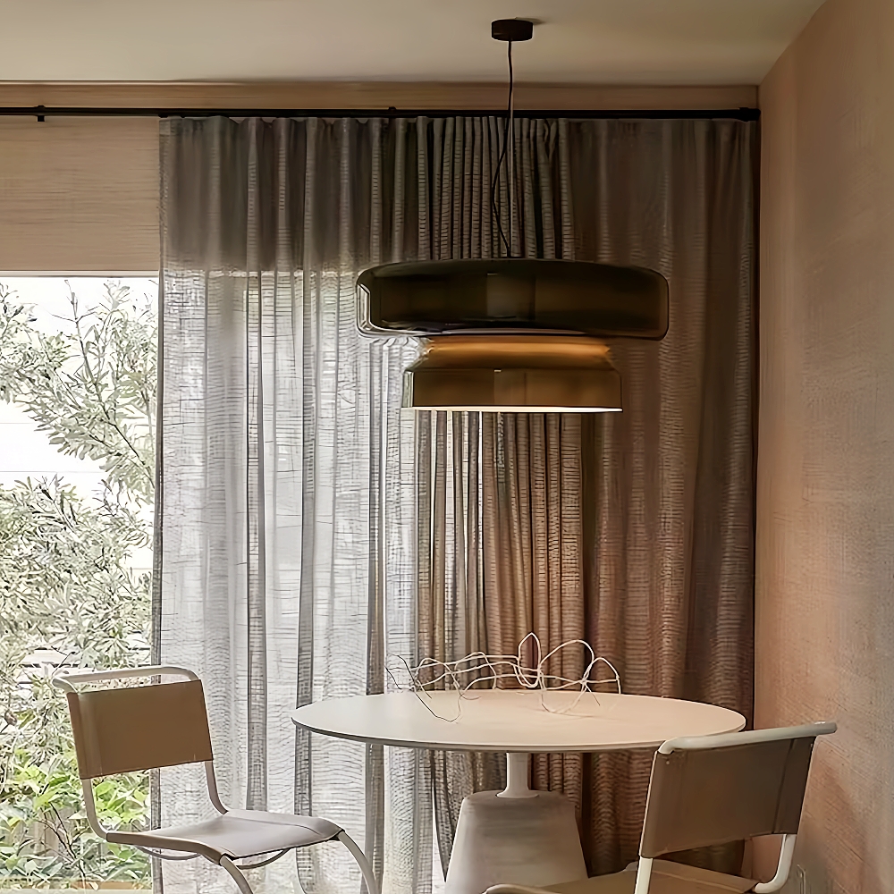 Spanish Style Colorful Creative Glass Double Layered Pendant Light