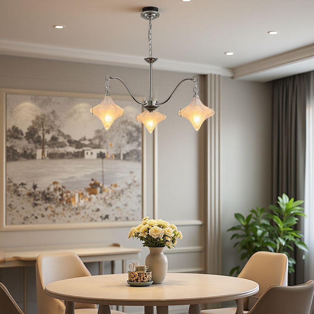 French-Style Murano Retro Star Glass Chandelier