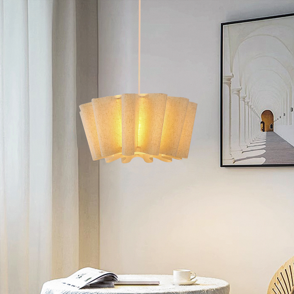 Mid-Century Living Room Fabric Pendant Light Japanese Retro Designer Lamp