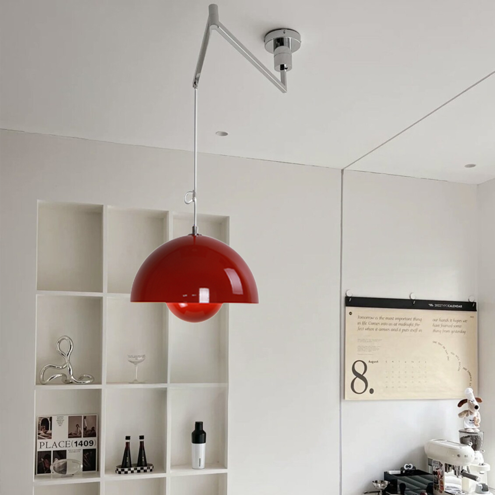 Adjustable Arm Metal Pendant Light Danish Flush Mount Flowerpot Dining Room Light