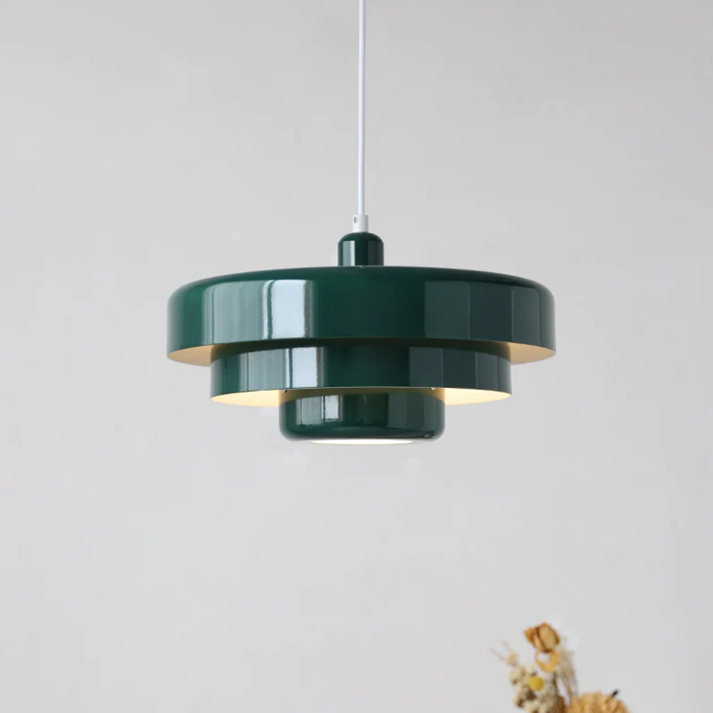 Classic Orange Metal Pendant Light Mid-Century Modern Green Bauhaus Mini Chandelier