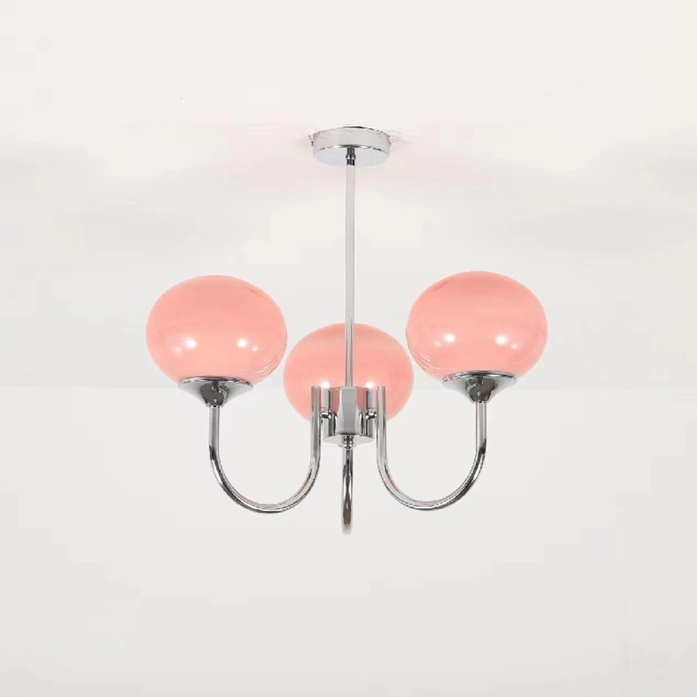 Bauhaus Living Room Chandelier Luxury Cream Pink Glass Pendant Light