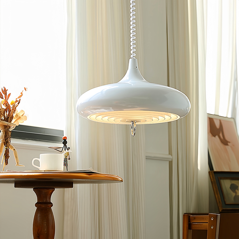 Bauhaus Retro Style Adjustable Solid Color Iron Pendant Light
