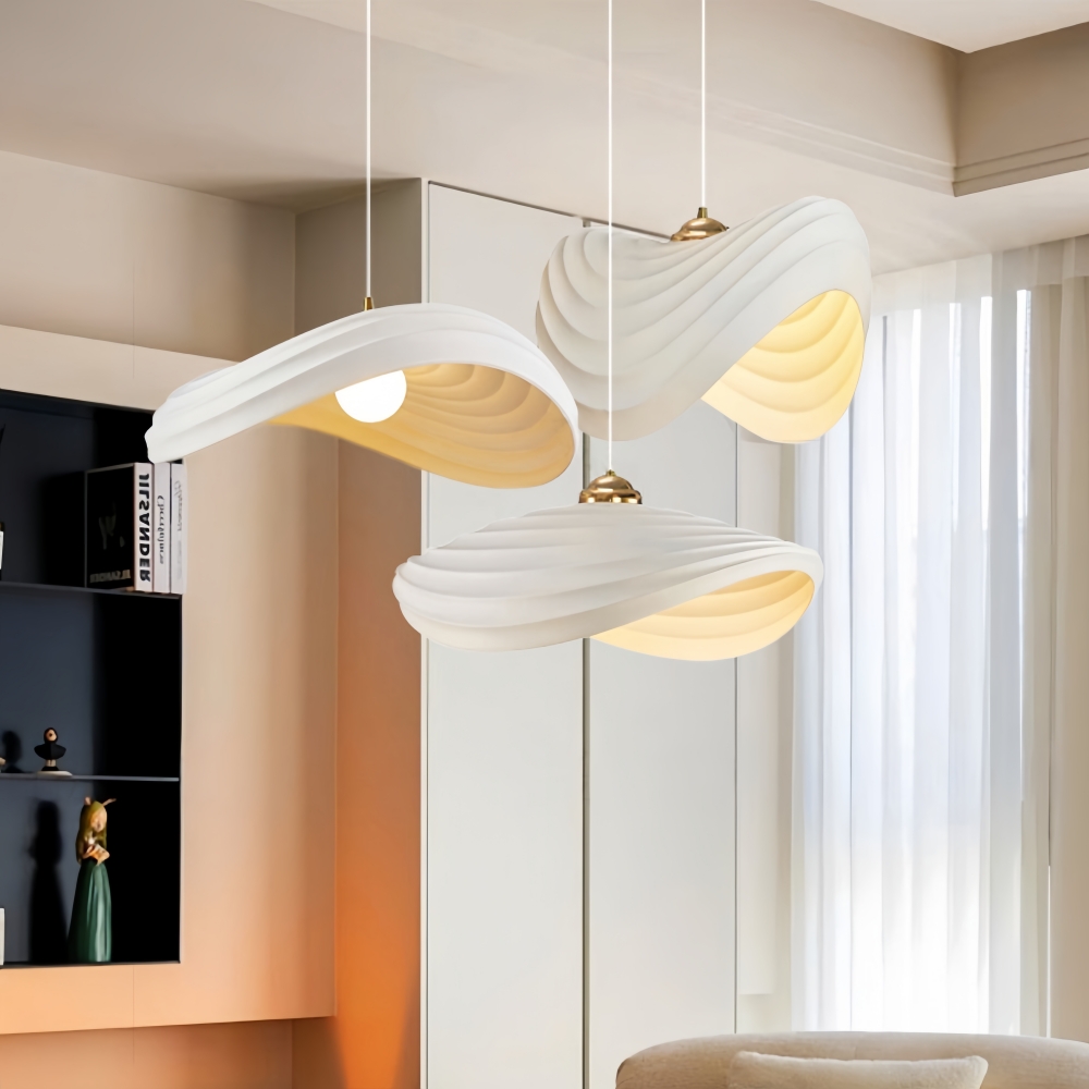 Nordic Minimalist Cream Resin Pendant Lamp