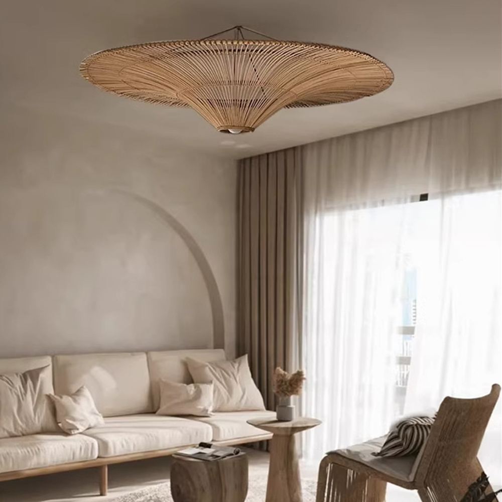 Large Modern Rattan Pendant Light Ceiling Lampshade