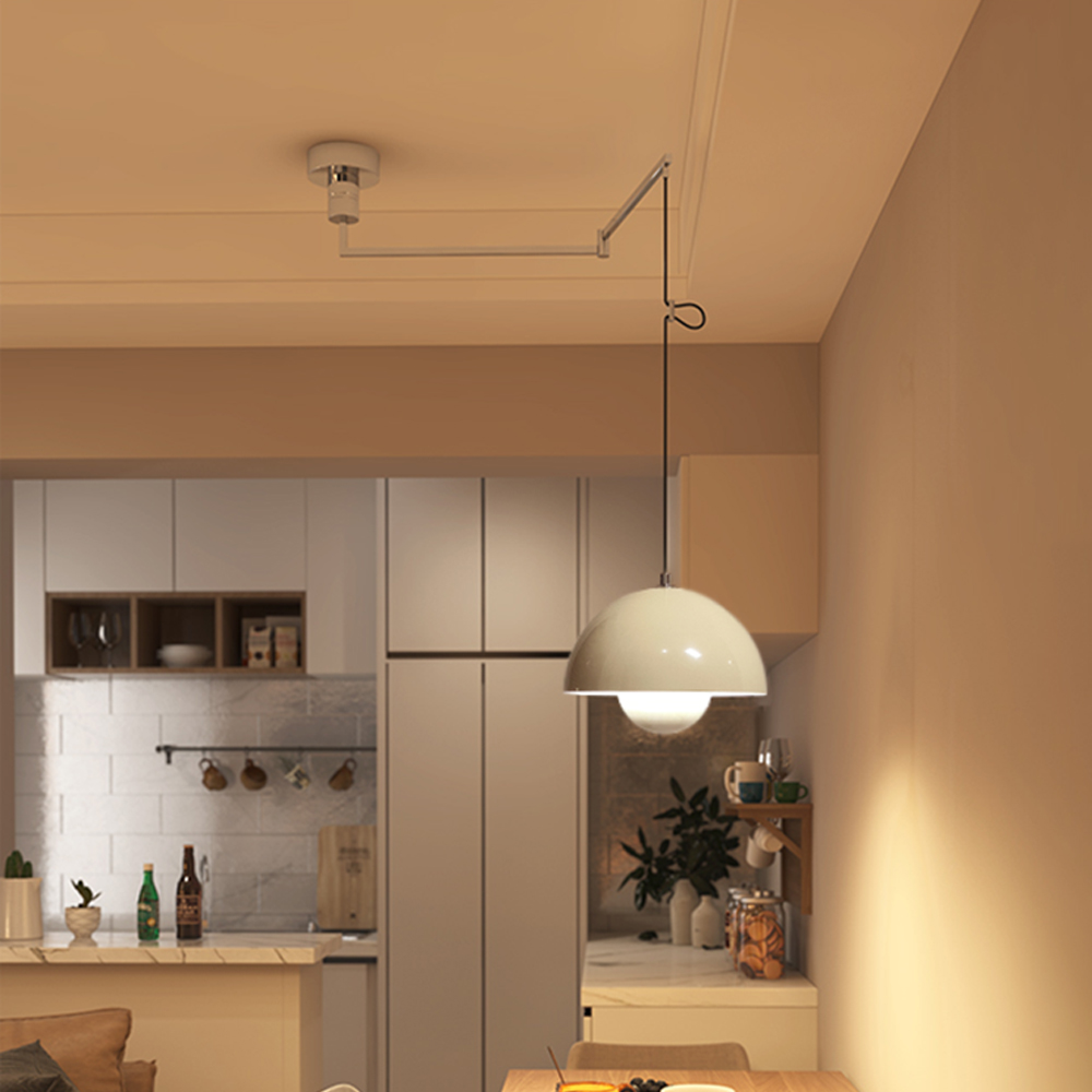 Adjustable Arm Metal Pendant Light Danish Flush Mount Flowerpot Dining Room Light