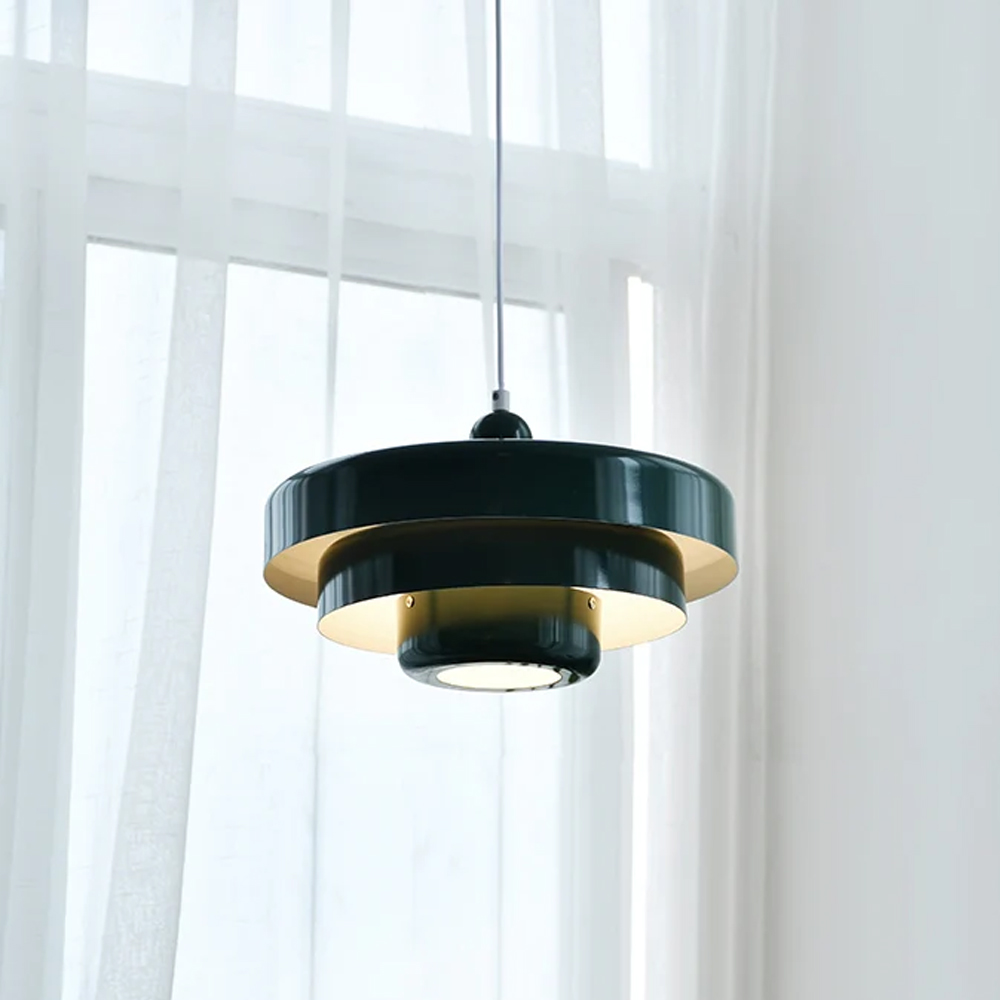 Classic Orange Metal Pendant Light Mid-Century Modern Green Bauhaus Mini Chandelier