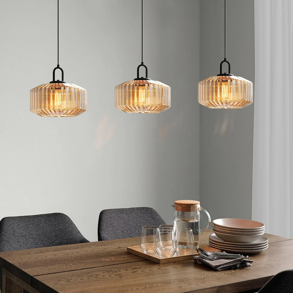 Modern Stained Glass Pendant Light Farmhouse Living Room Chandeliers