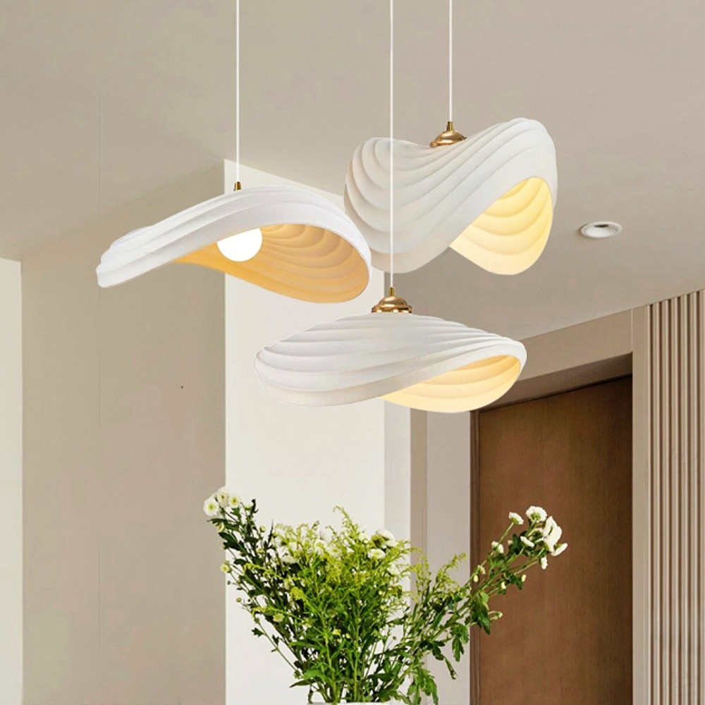 Nordic Minimalist Cream Resin Pendant Lamp