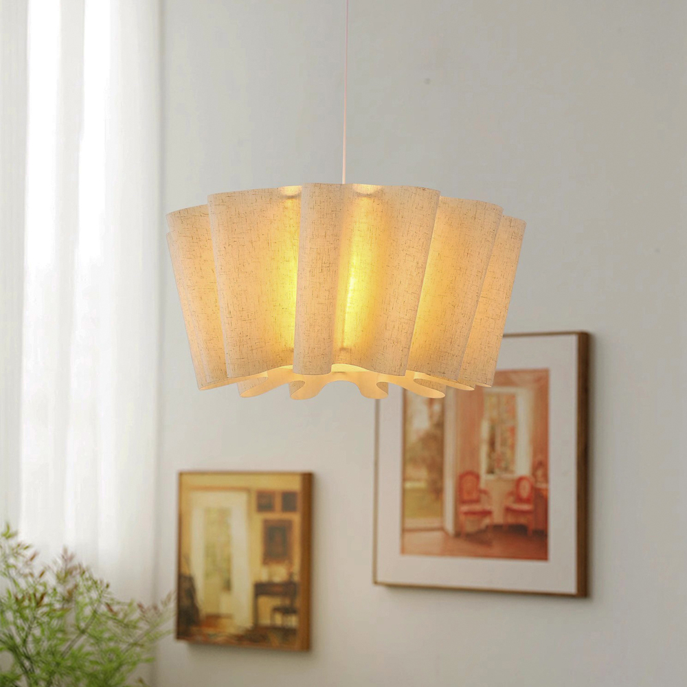 Mid-Century Living Room Fabric Pendant Light Japanese Retro Designer Lamp