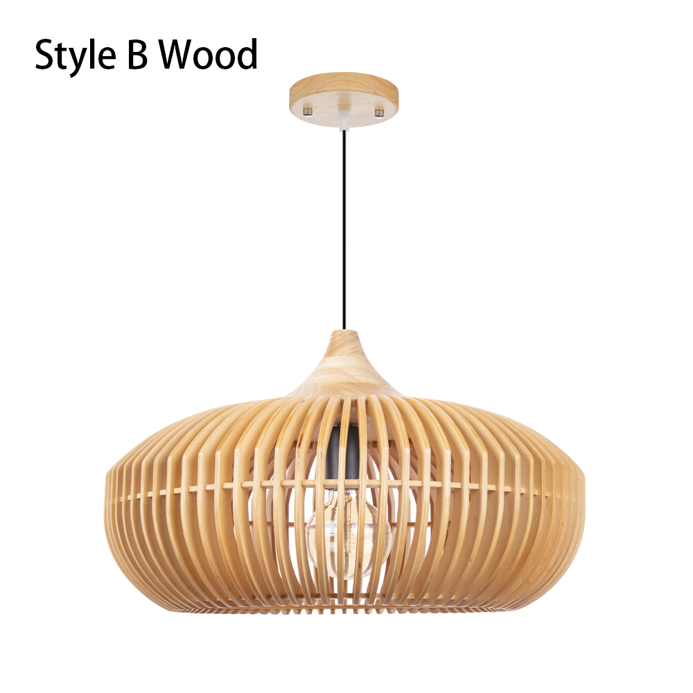 Dining Room Decor Wooden Pendant Lights Japanese Style Chandelier for Restaurants
