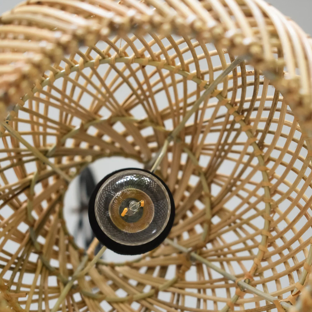 Boho Kitchen Lighting Fixture Unique Handmade Rattan Pendant Lamp Shade