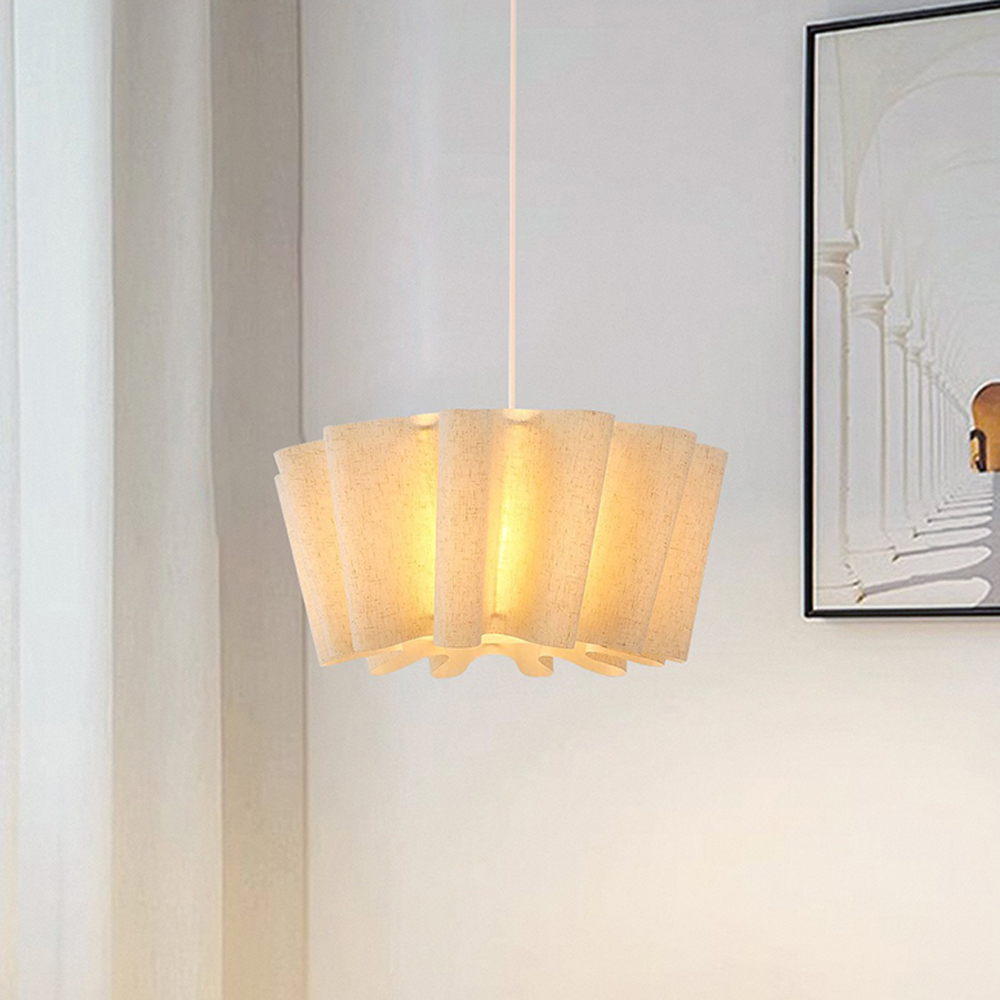 Mid-Century Living Room Fabric Pendant Light Japanese Retro Designer Lamp