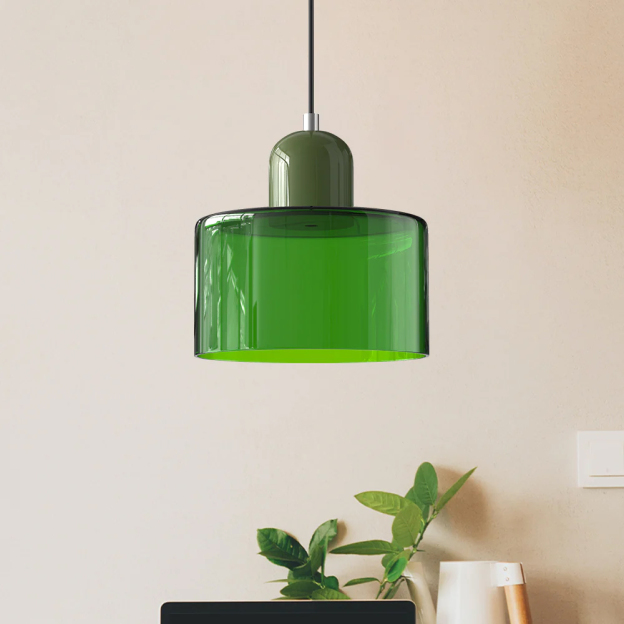 Bauhaus Small Glass Pendant Light Colorful Mini Chandeliers