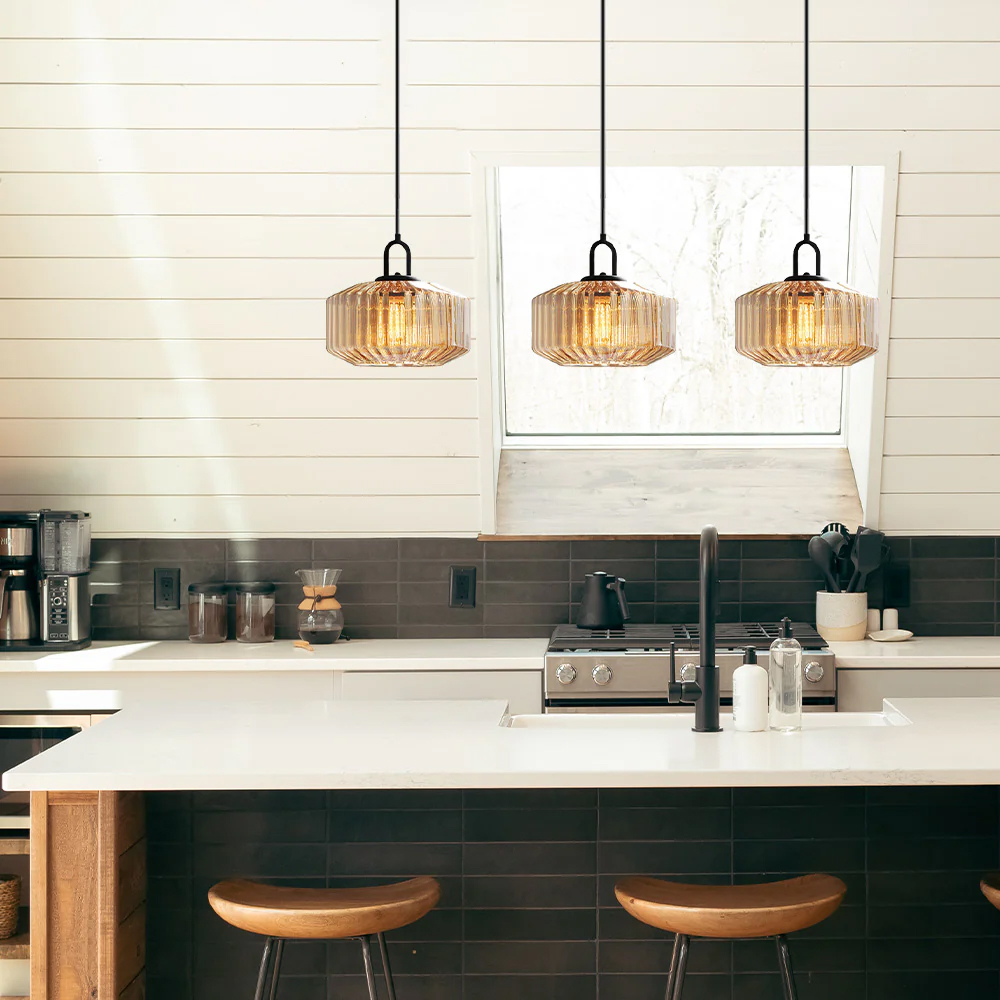 Modern Stained Glass Pendant Light Farmhouse Living Room Chandeliers
