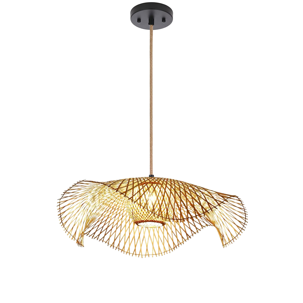 Large Hat-shape Bamboo Ceiling Light For Bedroom