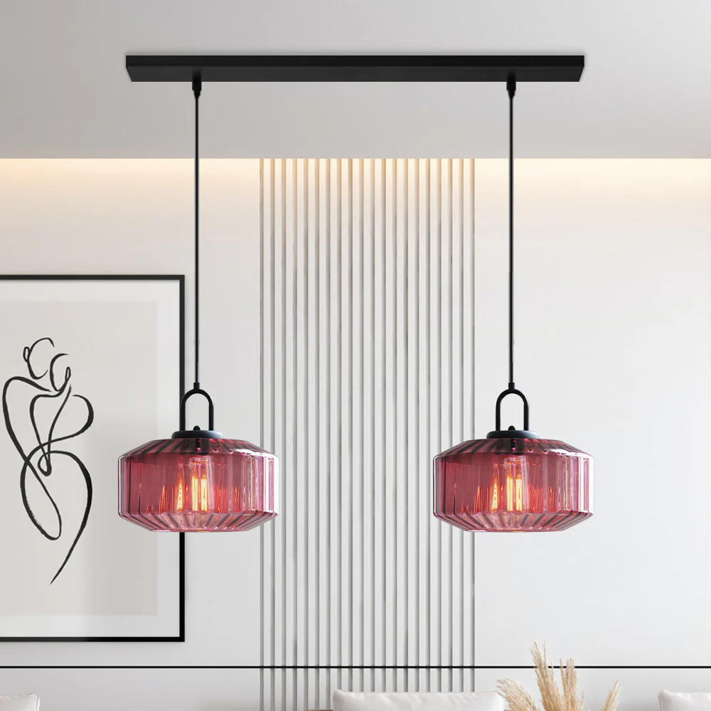 Modern Stained Glass Pendant Light Farmhouse Living Room Chandeliers