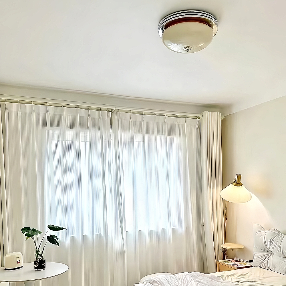 Bauhaus French Custard Tart shaped Cream Wind Ceiling Light