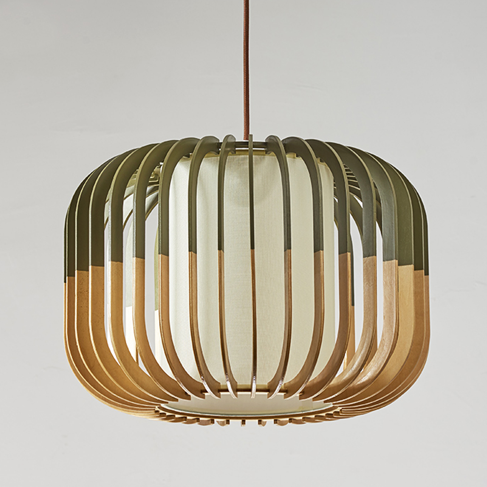 Pumpkin shaped Wooden Chandelier Handmade Nordic Hanging Lamp