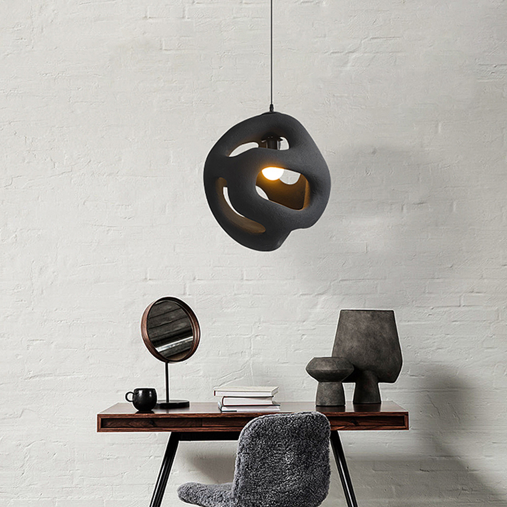 Wabi-Sabi Living Room Original Art Resin Chandelier Round Pendant Light