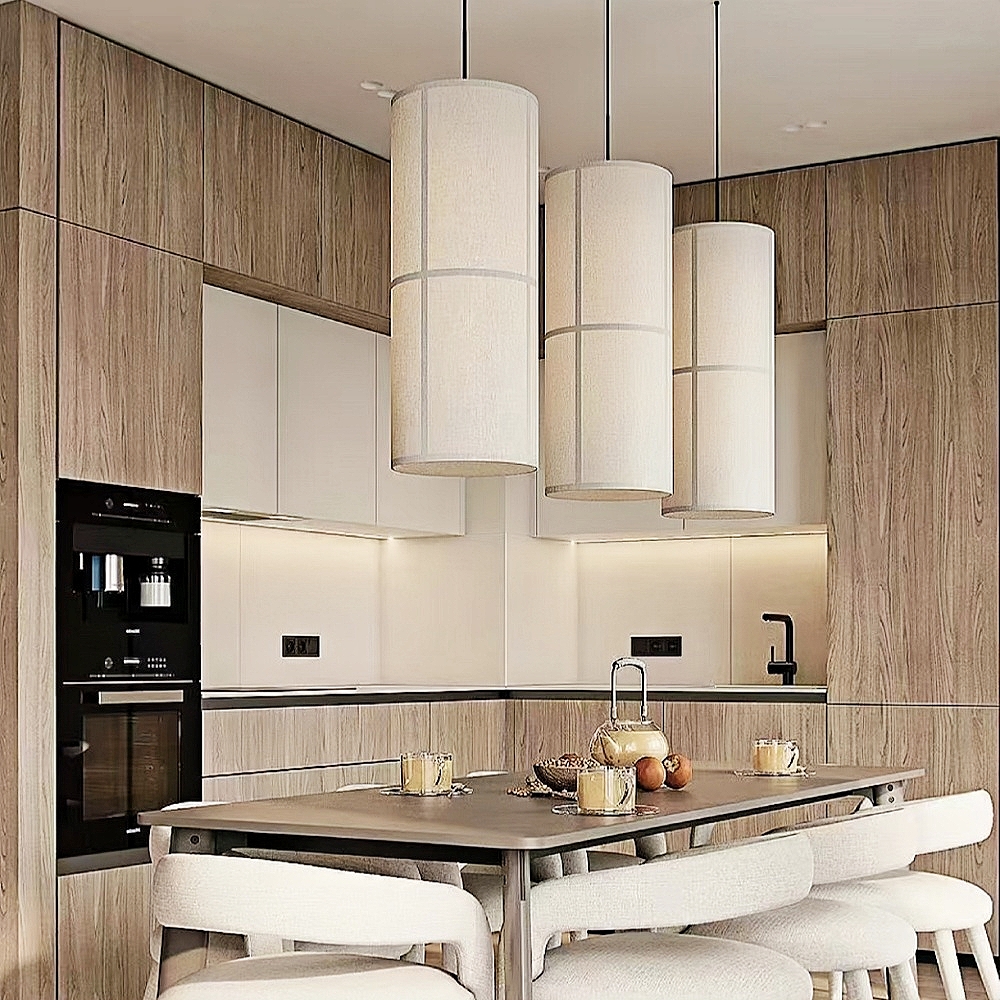 Japanese Wabi Sabi Style Retro Minimalist Study Room Tea Room Fabric Pendant Light