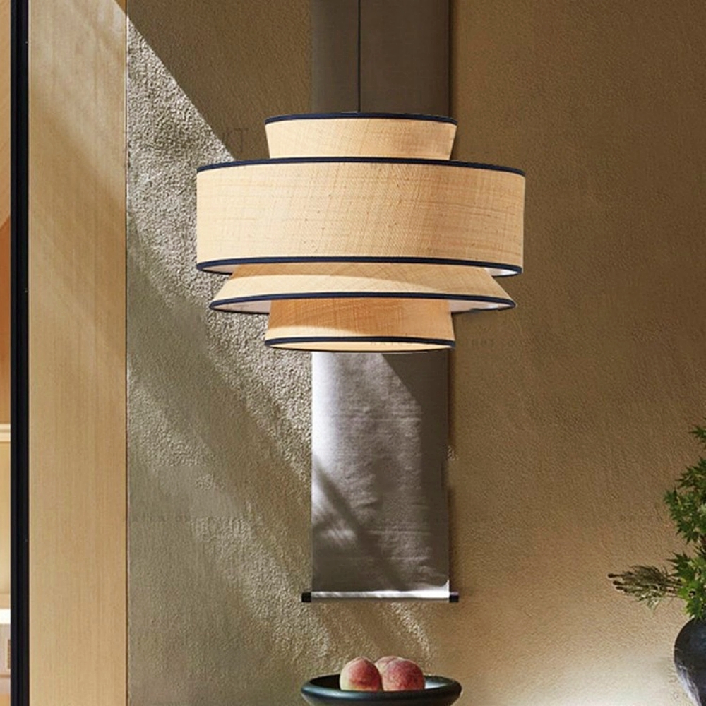 Japanese Multilayer Fabric Chandelier Creative Pendant Lampshade