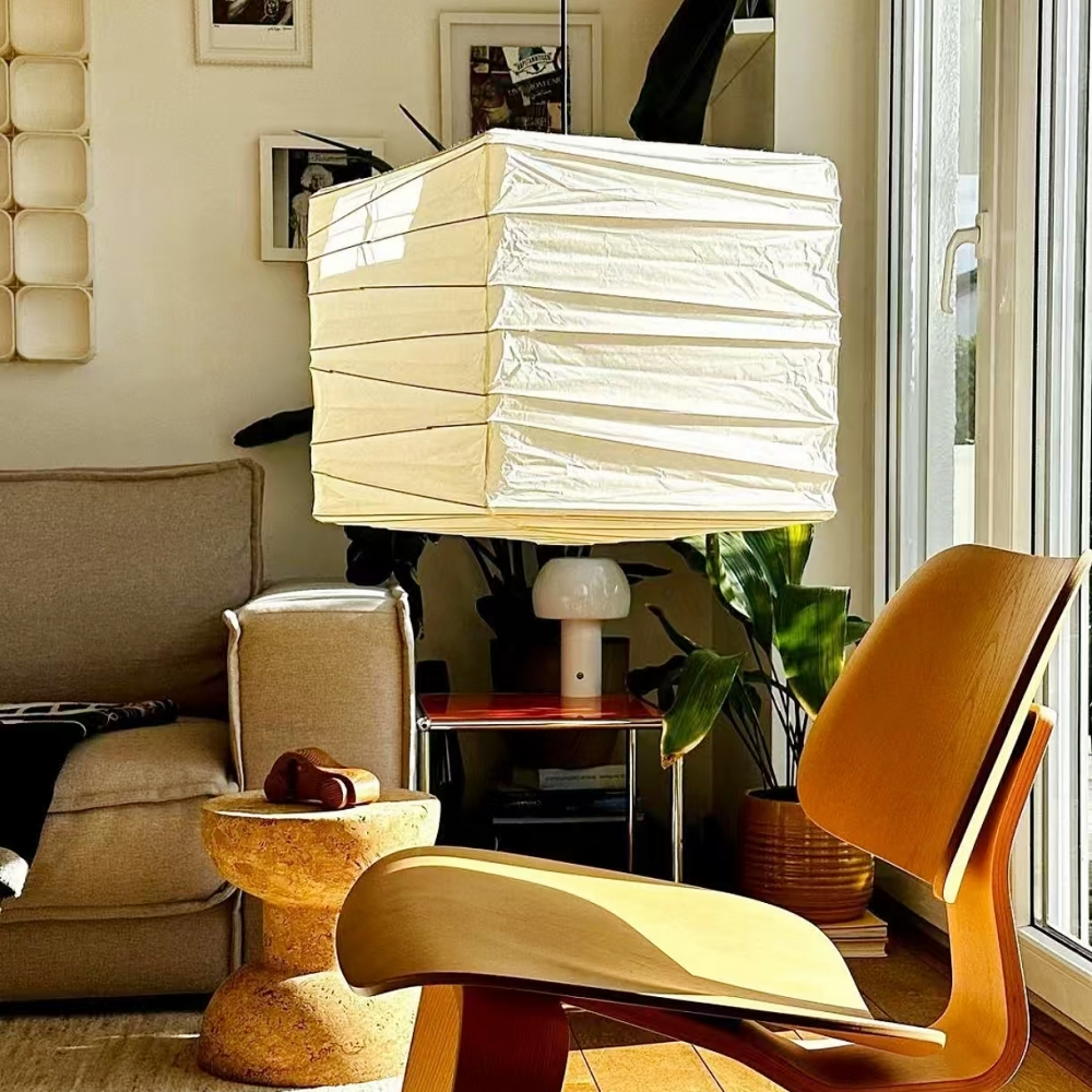 Japanese Style Paper Art Square Pendent Lamp