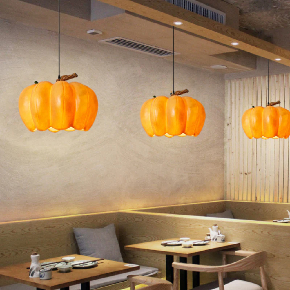 Retro creative resin pumpkin chandelier suitable for foyer bar and restaurant