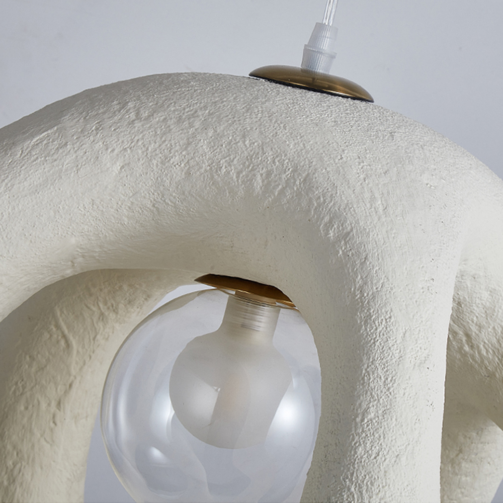 Wabi-Sabi Living Room Original Art Resin Chandelier Round Pendant Light