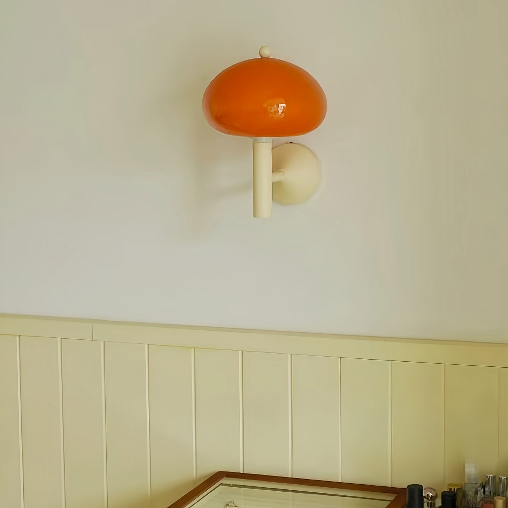 Nordic Retro Mushroom Glass Wall Lamp