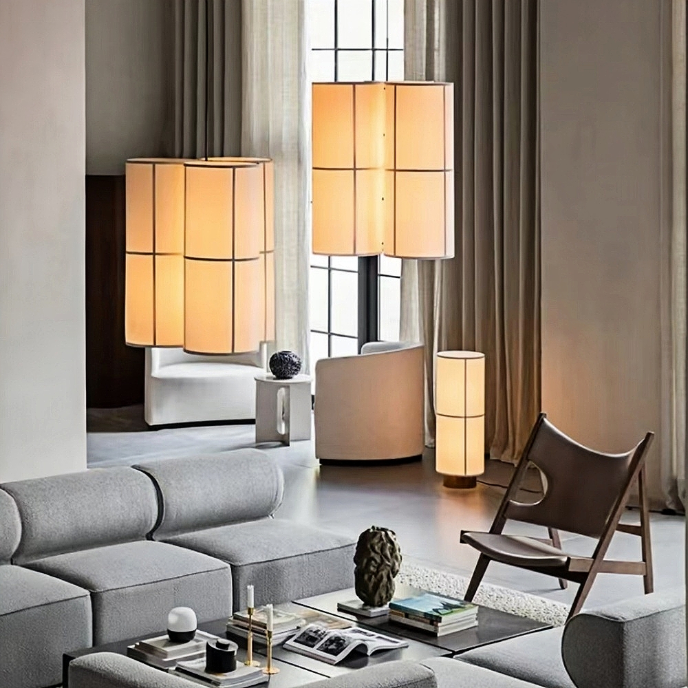 Japanese Wabi Sabi Style Retro Minimalist Study Room Tea Room Fabric Pendant Light