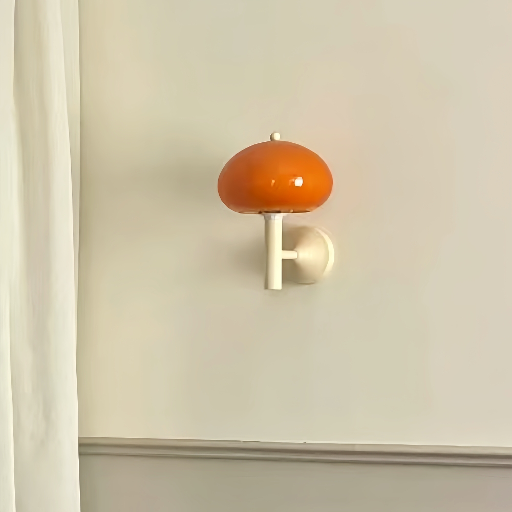 Nordic Retro Mushroom Glass Wall Lamp
