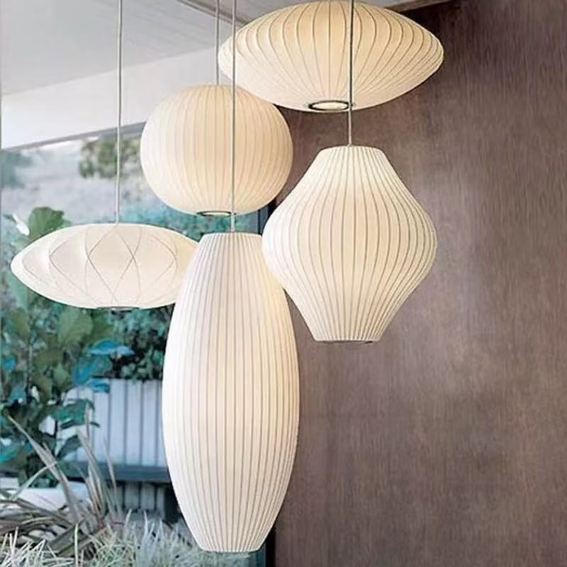 Nordic Italian Chandelier Restaurant Elastic Fabric Pendant Light Living Room Staircase Lights