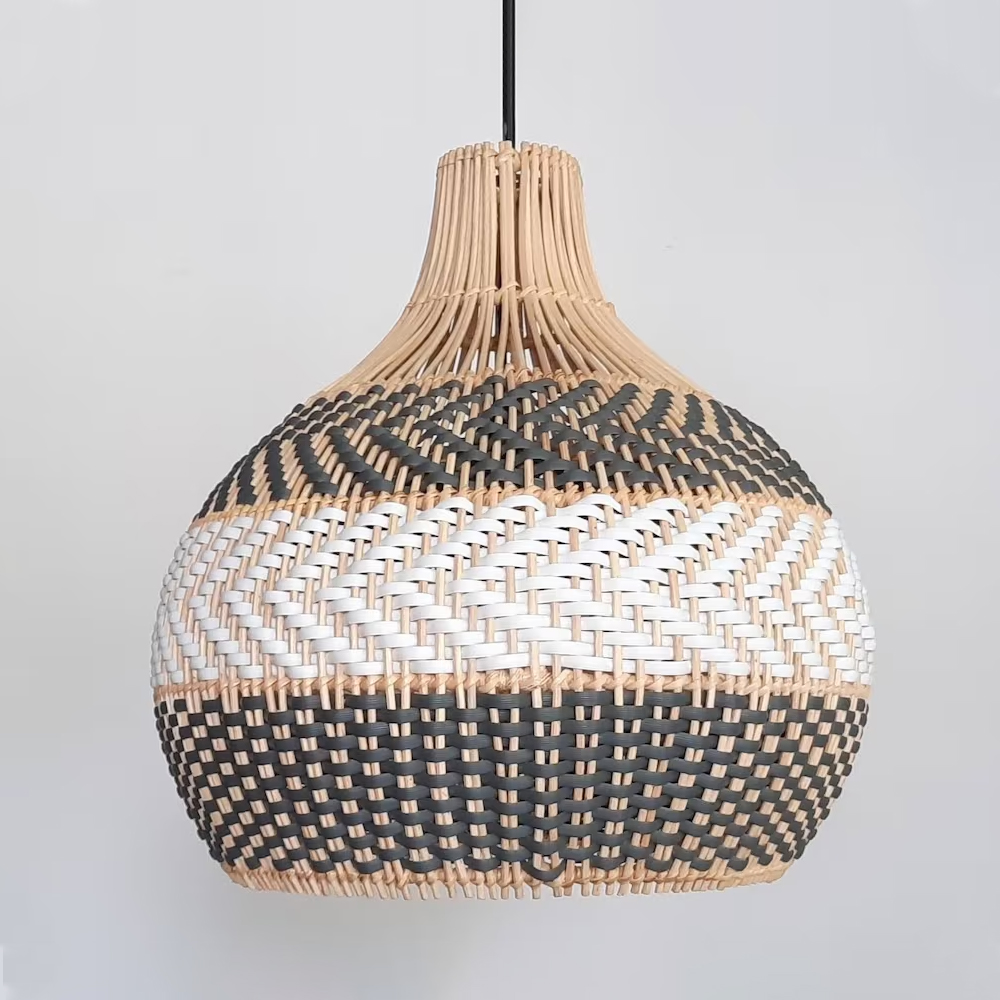 Serena Dark Grey Rattan Pendant Light