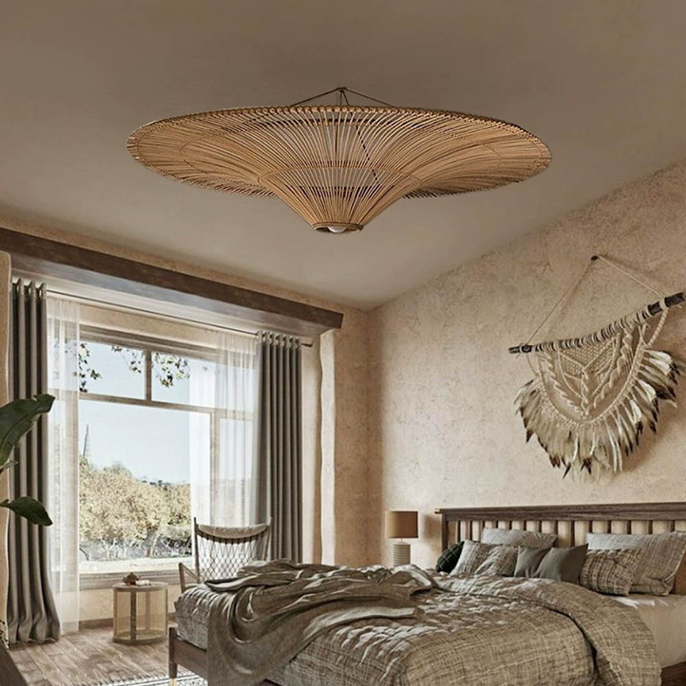 Large Modern Rattan Pendant Light Ceiling Lampshade