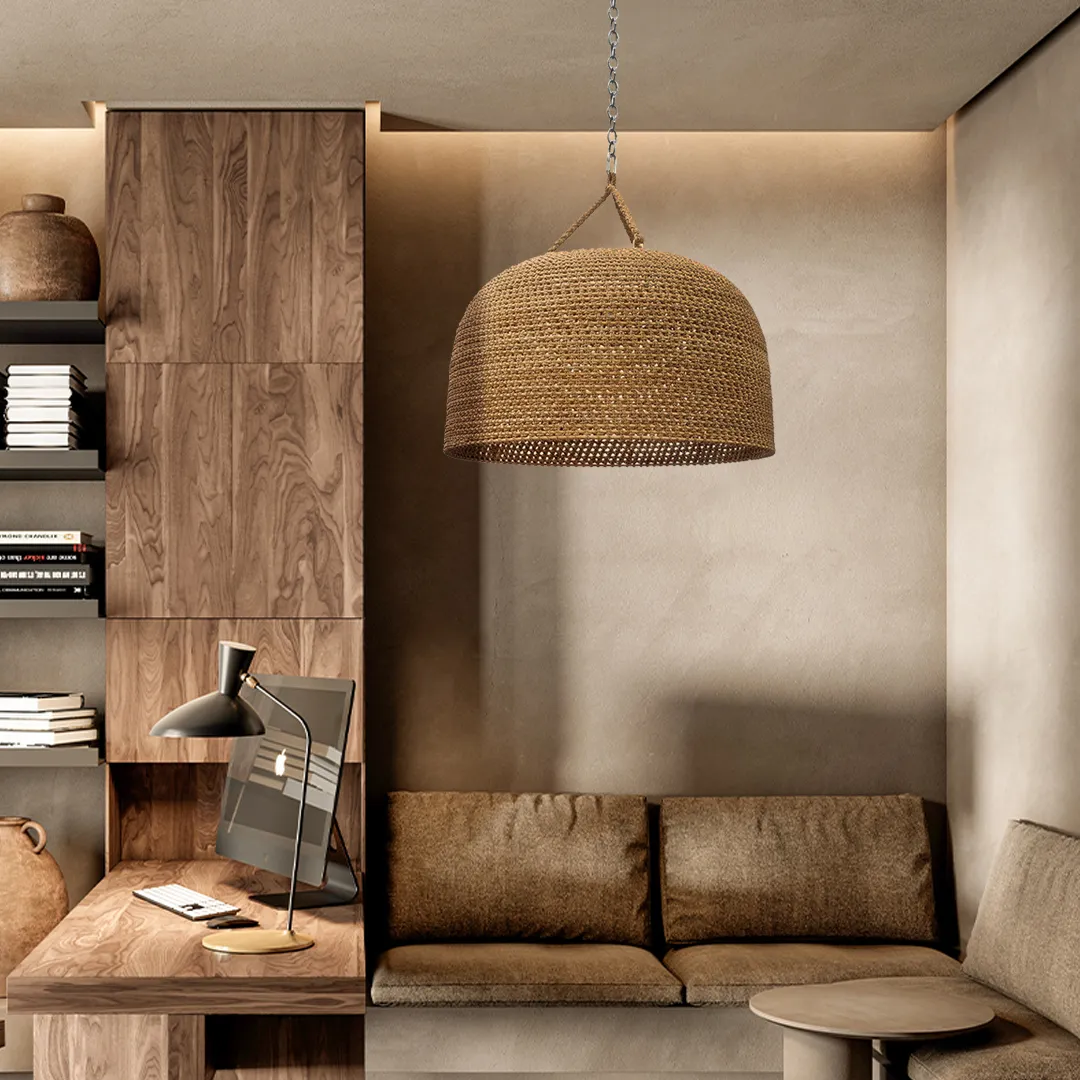 Japanese Wabi-sabi Restaurant Rope Pendant Light