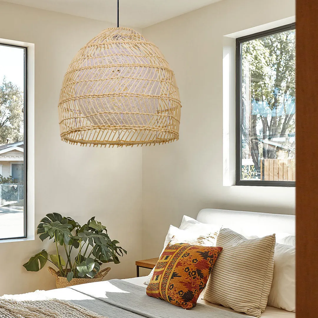 Luminaria Rattan Basket Pendant Light ampshade Simple Basket Rattan Chandelier