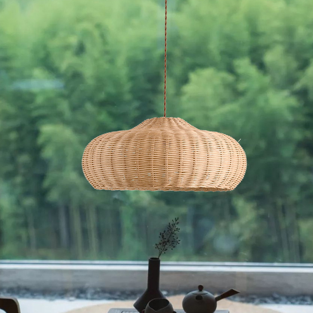Wabi-sabi Rattan Hanging Light Bird's Nest Hand-woven Retro Lampshade