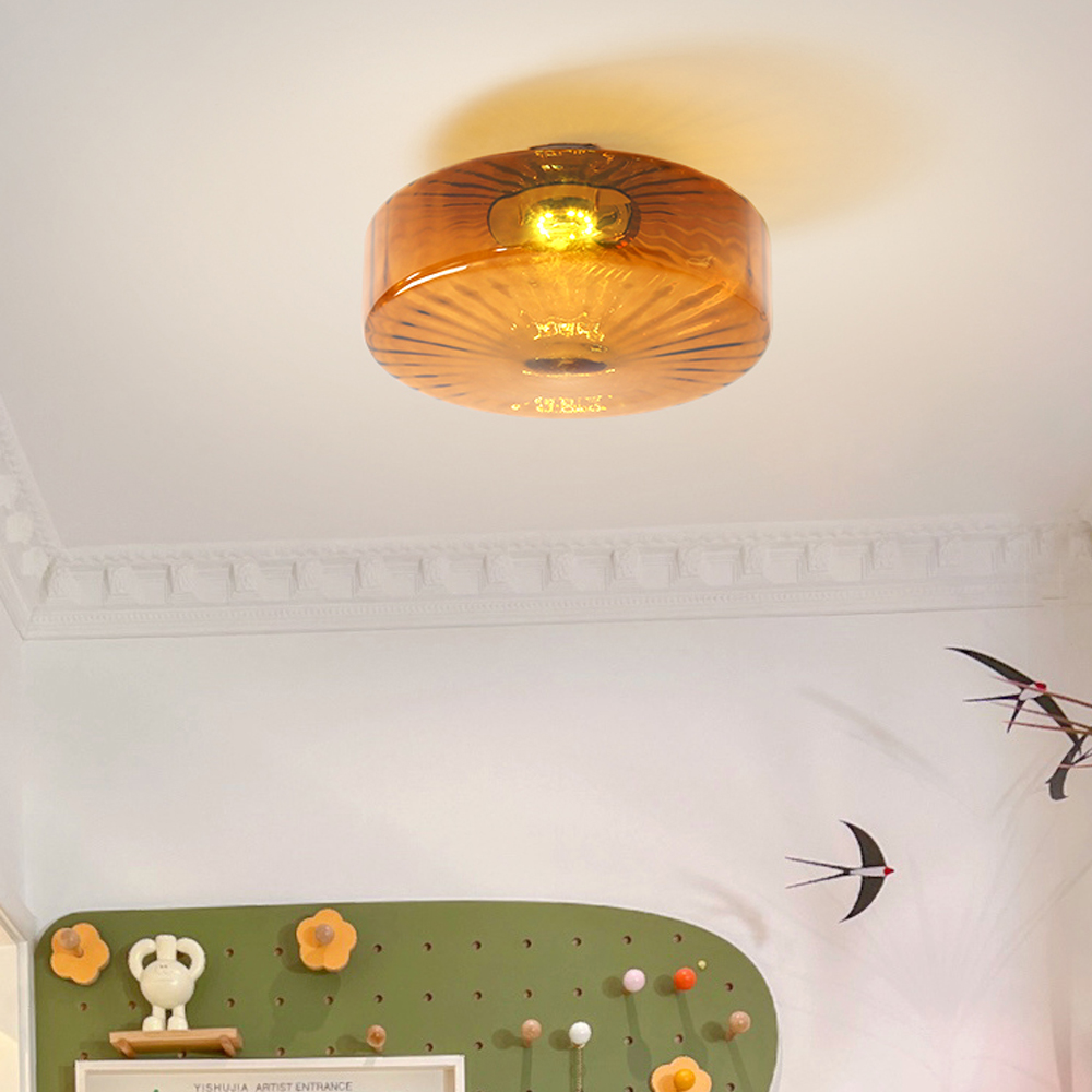 Bauhaus Glass Ceiling light French Medieval Water Ripple Aisle Lamp