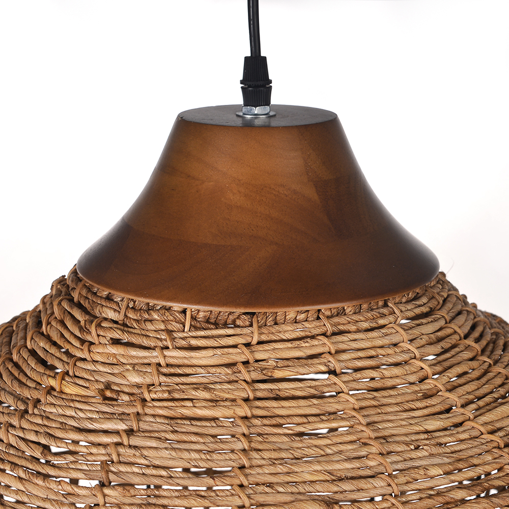 Oversize Wabi-sabi Kitchen Island Light Large Rattan Pendant Light Fixtures