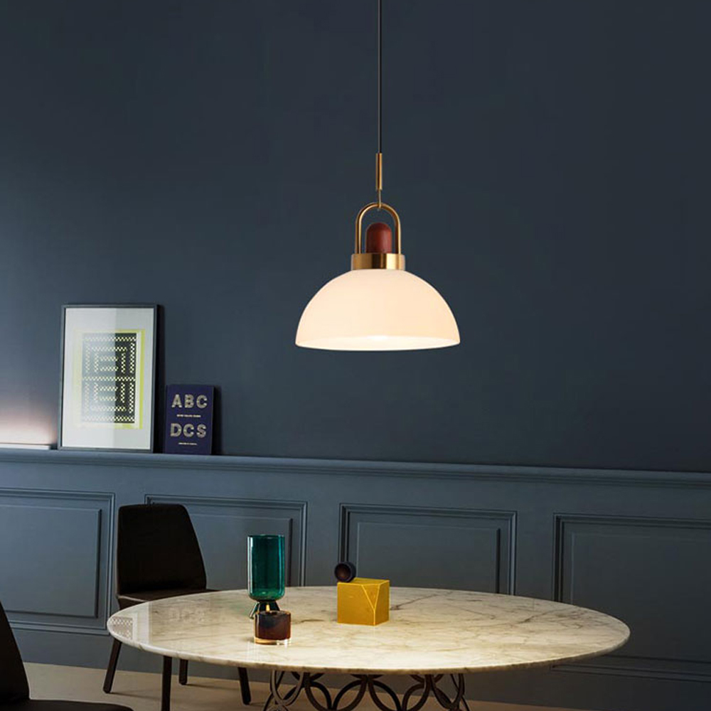 Milk White Glass Pendant Light Nordic Single Head Simple Creative Kitchen Bar Small Chandelier