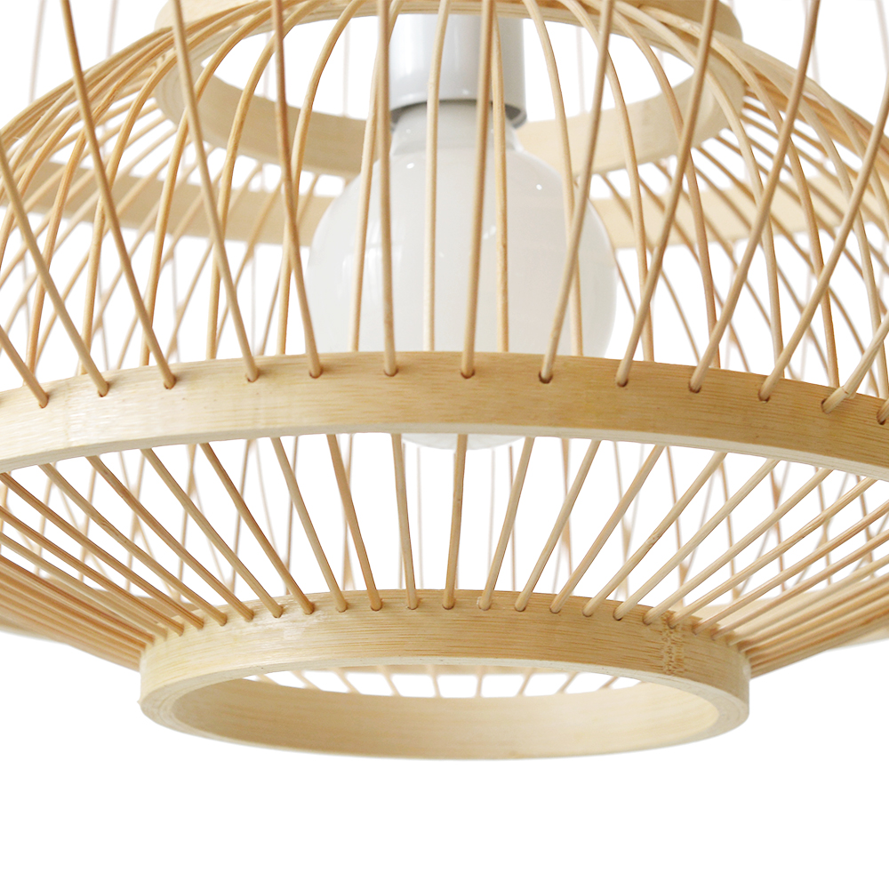 Antique lantern shaped bamboo pendant light for kitchen island