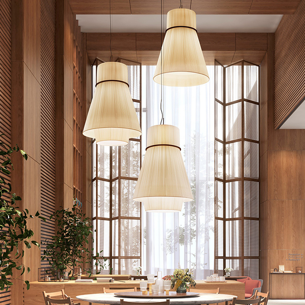 Designer Commercial Decorative Fabric Chandelier Modern Japanese-style Restaurant Hanging Lamp