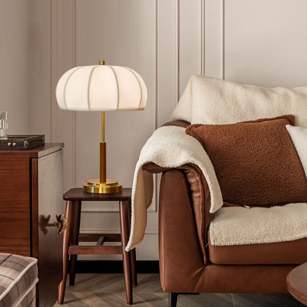 Mid Century Modern Table Lamp With Green and White Base Vintage Floor Lamp