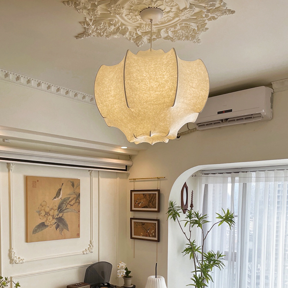 Silk Chandelier Japanese retro wabi-sabi Bedroom Dining Room Pendant Light