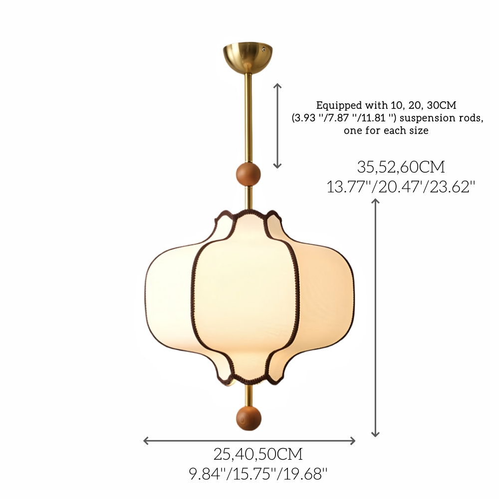 French Retro Style Bedroom Lace Fabric Pendant Light