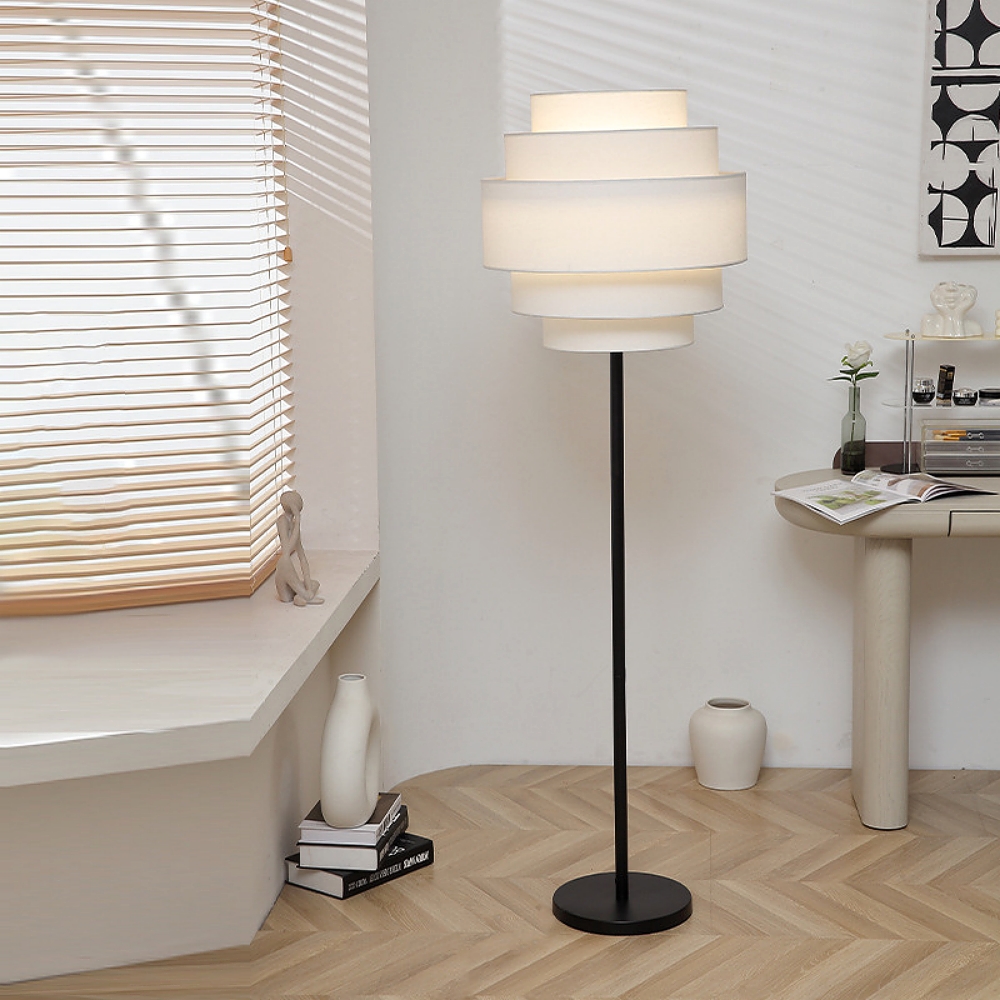 Nordic Minimalist Rattan Woven Fabric Floor Lamp