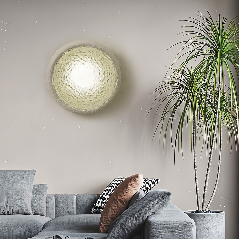 Wabi Sabi Style Retro White Resin Frosted Texture Wall Lamp