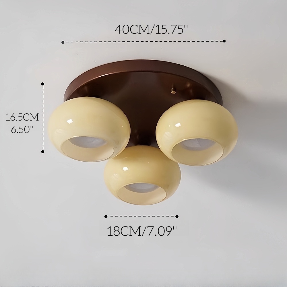 Mirad Retro Persimmon Glass Ceiling Light Bedroom Living Room