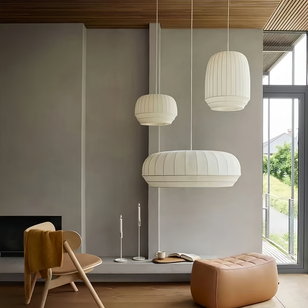 Japanese Style Fabric Pendant Light Creative Wabi-sabi Restaurant Handmade Chandelier
